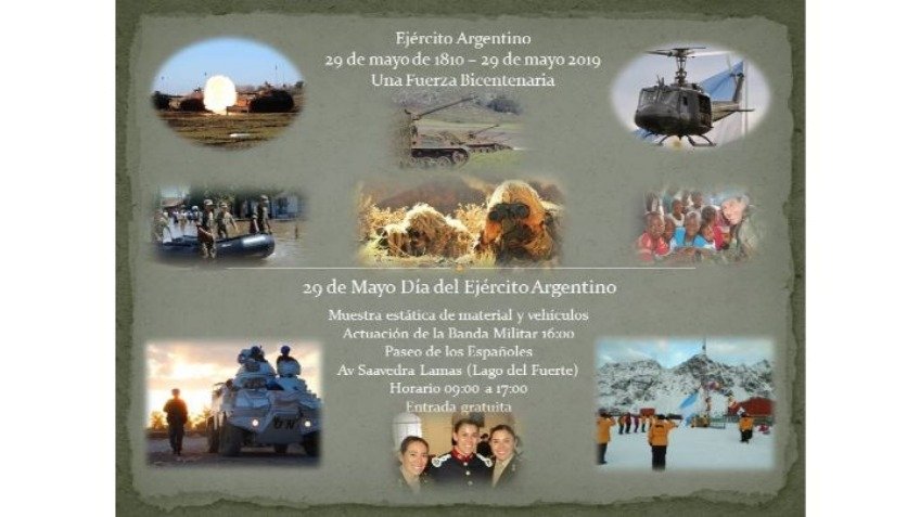 Muestra estática de material por el Día del Ejército Argentino